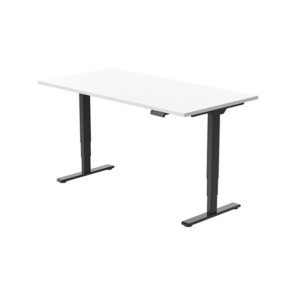 123inkt Elektrische zit-sta bureau zwart frame Wit blad 140 x 80 cm (2 motoren)  302610 - 3