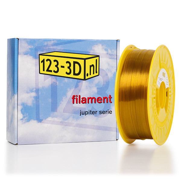123inkt Filament transparant geel 1,75 mm PETG 1 kg Jupiter serie (123-3D huismerk)  DFP01179 - 1
