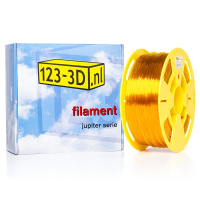 123inkt Filament transparant geel 1,75 mm PETG 1 kg Jupiter serie (123-3D huismerk)  DFP01179