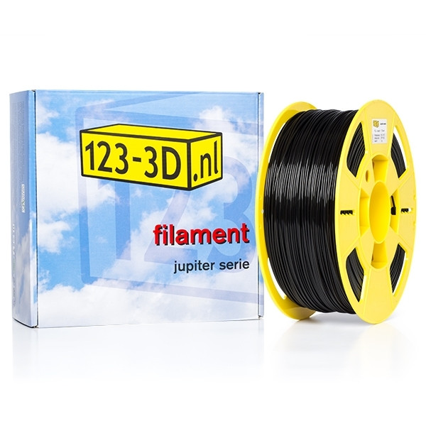 strand Talloos Verwarren Filament zwart 1,75 mm PLA 1 kg Jupiter serie (123-3D huismerk) 123inkt  123inkt.nl