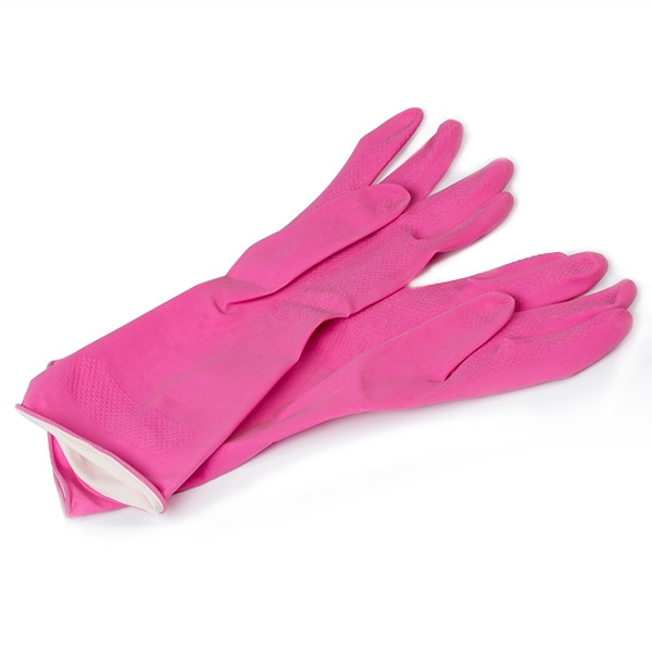 123inkt Handschoenen maat L roze/geel  SDR00080 - 