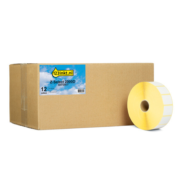 123inkt LM330d 2000D multifunctionele labels 31 x 22 mm (12 rollen) 089416 - 1