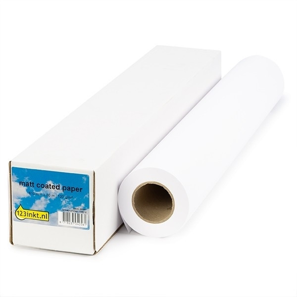 123inkt Matt Coated paper roll 610 mm (24 inch) x 30 m (120 grams) 5922A002C C13S041853C 155068 - 1