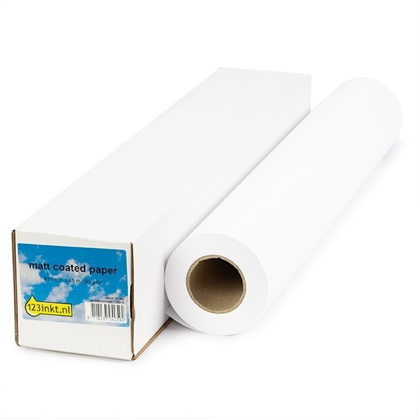 123inkt Matt Coated paper roll 610 mm (24 inch) x 45 m (90 grams) 1933B001C C6019BC 155071 - 1