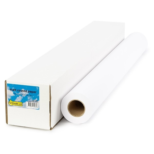 123inkt Matt Coated paper roll 914 mm (36 inch) x 30 m (140 grams) 8946A005C 155076 - 1