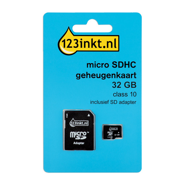 123inkt Micro SDHC geheugenkaart class 10 inclusief SD adapter - 32GB FM32MP45B/00C FM32MP45B/10C MR959 300695 - 1