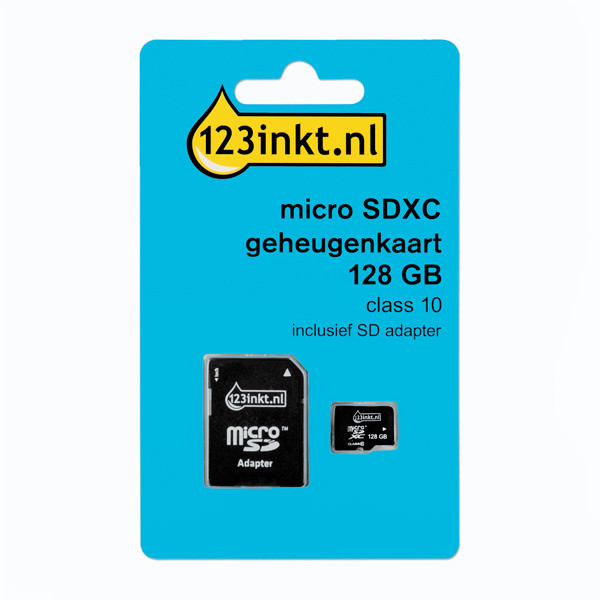 123inkt Micro SDXC geheugenkaart class 10 inclusief adapter - 128GB FM12MP45B/10C MR945 300693 - 1
