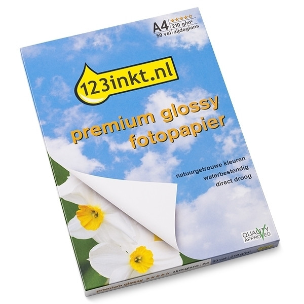 123inkt Premium Glossy zijdeglans fotopapier 210 grams A4 (50 vel)  064100 - 1