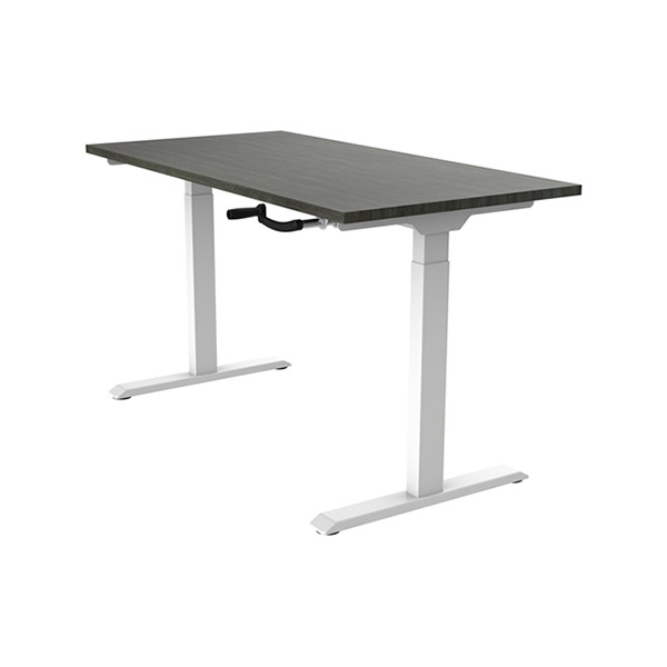 123inkt Slinger zit-sta bureau wit frame Logan blad 160 x 80 cm  302608 - 3