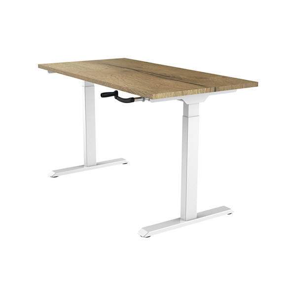 123inkt Slinger zit-sta bureau wit frame Natuur blad 160 x 80 cm  302609 - 3