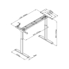 123inkt Slinger zit-sta bureau wit frame Robson blad 160 x 80 cm  302607 - 4