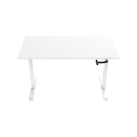 123inkt Slinger zit-sta bureau wit frame Wit blad 140 x 80 cm  302598