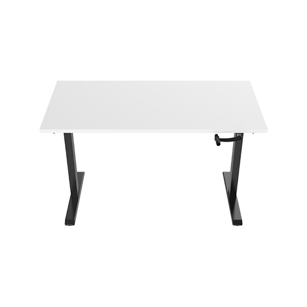 123inkt Slinger zit-sta bureau zwart frame Wit blad 160 x 80 cm  302602 - 1