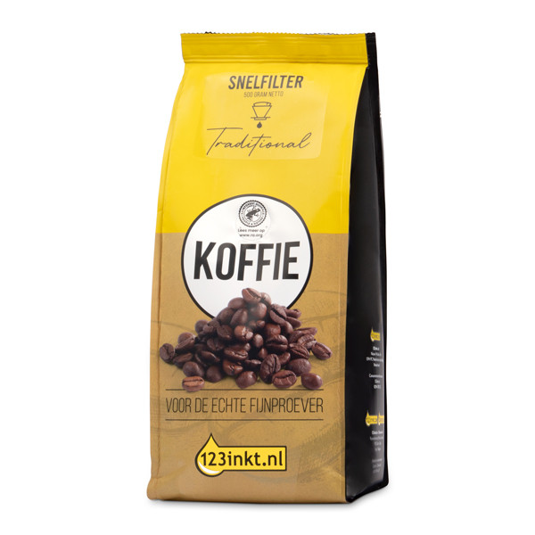 Archeologisch Weekendtas periode Douwe Egberts Aroma Rood snelfiltermaling 500 g Douwe Egberts 123inkt.nl