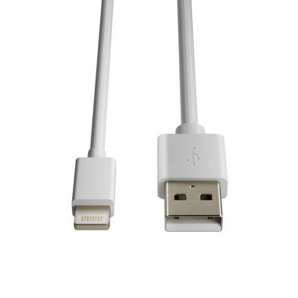 USB-A naar Lightning kabel geschikt voor iPhone 14 en ouder wit (0,5 meter) 303329 - 1