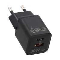123inkt USB-C + USB-A snellader (30W, zwart)