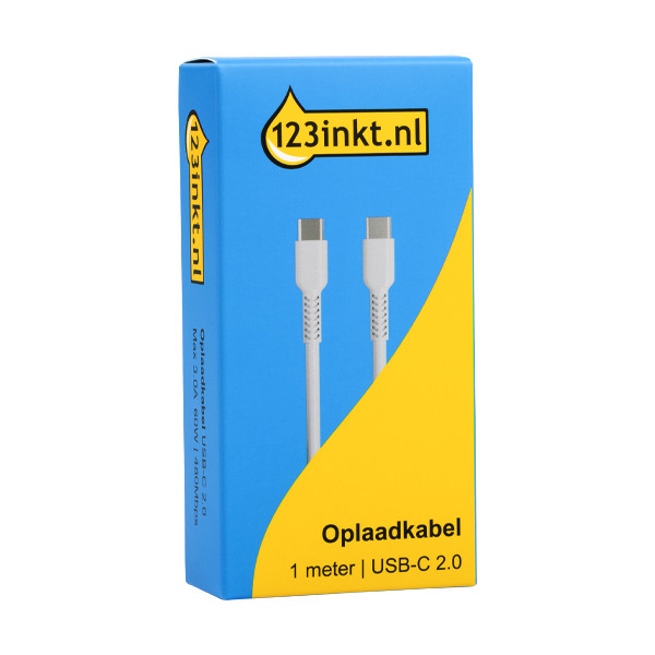 123inkt USB-C naar USB-C oplaadkabel wit (1 meter) 302268 - 2