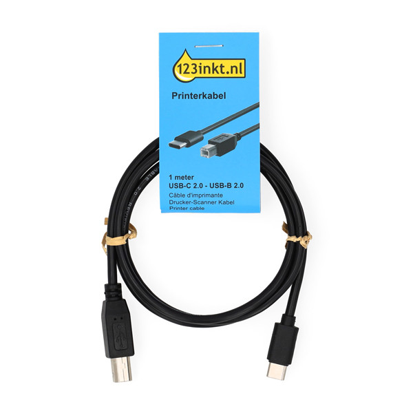 123inkt USB-C printerkabel zwart (1 meter) 303290 - 1