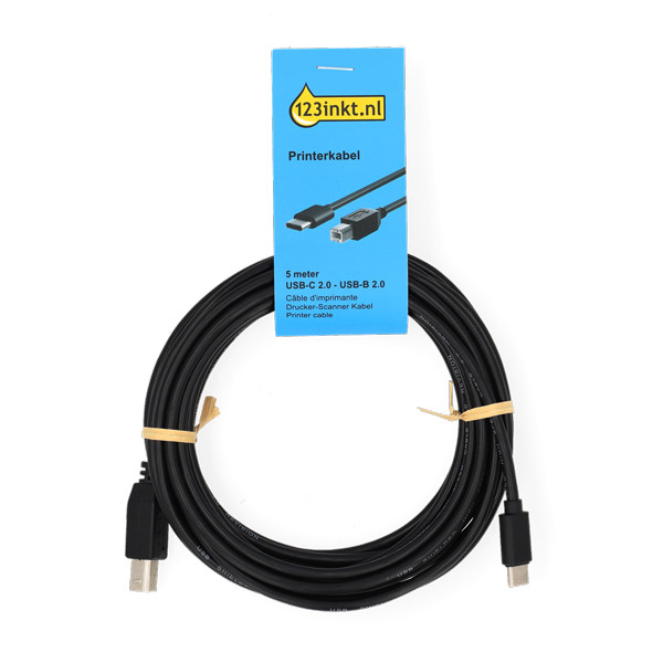 123inkt USB-C printerkabel zwart (5 meter) 303293 - 1