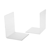123inkt acryl boekensteunen transparant 10 x 10 x 13 cm (2 stuks) 3513505C 301662