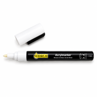 123inkt acrylmarker wit (1,8 - 2,5 mm rond/beitel)