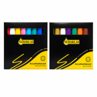 123inkt acrylmarkerset assorti (1,8 - 2,5 mm rond/beitel) 16 stuks