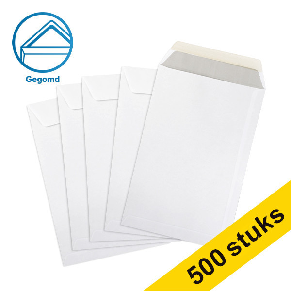 123inkt akte-envelop wit 185 x 280 mm - P185 gegomd (500 stuks) 300936 - 1