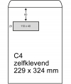 123inkt akte-envelop wit 229 x 324 mm - C4 venster links zelfklevend (250 stuks) 300947 - 2