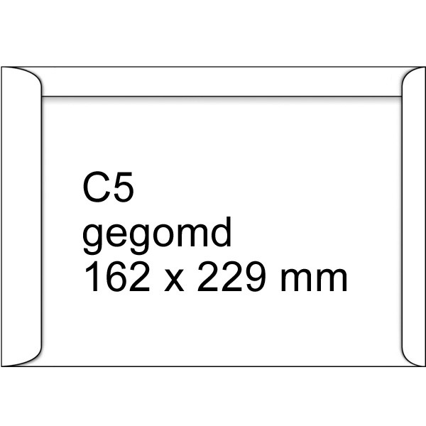 123inkt akte envelop wit 162 x 229 mm - C5 gegomd (500 stuks) 123-303060 209060 303060C 300932 - 1