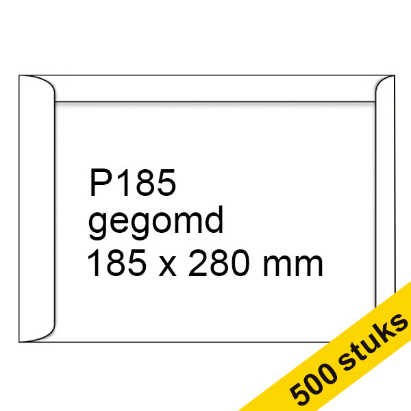 123inkt akte envelop wit 185 x 280 mm - P185 gegomd (500 stuks) 123-303700 300936 - 1