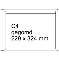 123inkt akte envelop wit 229 x 324 mm - C4 gegomd (250 stuks)