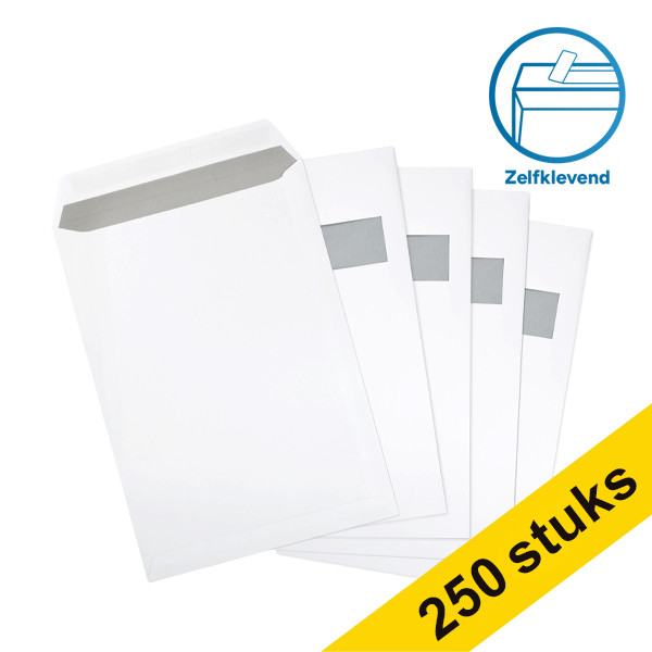 123inkt akte envelop wit 229 x 324 mm - C4 venster rechts zelfklevend (250 stuks) 123-303595 209082 303595C 300948 - 1