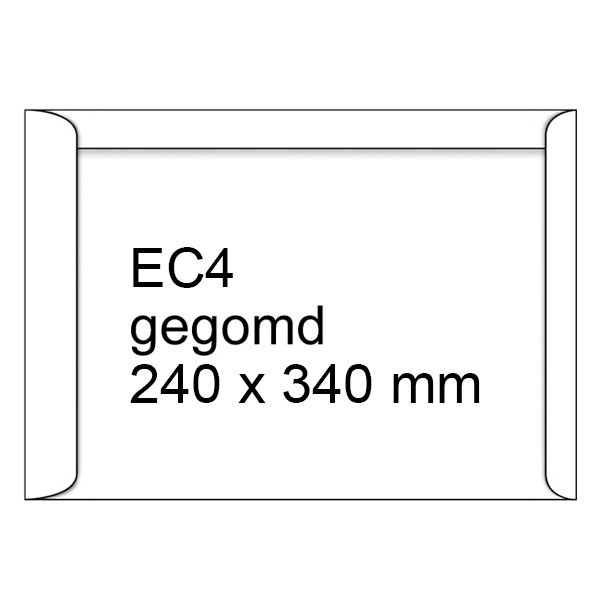 123inkt akte envelop wit 240 x 340 mm - EC4 gegomd (250 stuks) 123-303070 300949 - 1