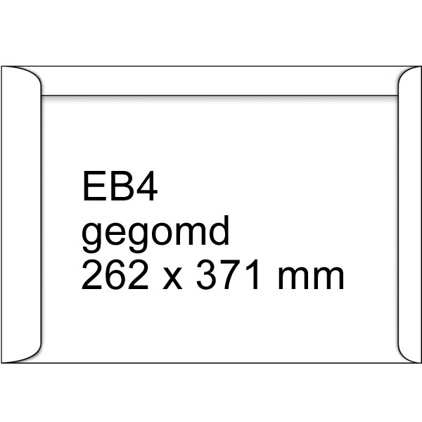 123inkt akte envelop wit 262 x 371 mm - EB4 gegomd (250 stuks) 123-303200 209084 303200C 300951 - 1