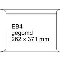123inkt akte envelop wit 262 x 371 mm - EB4 gegomd (250 stuks) 123-303200 209084 303200C 300951
