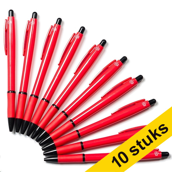 123inkt balpen rood zonder bedrukking (10 stuks) 8362342C 400097 - 1