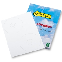 123inkt cd-/dvd-etiketten 2 per vel diagonaal (2.000 etiketten) FSC® Mix Credit  060355