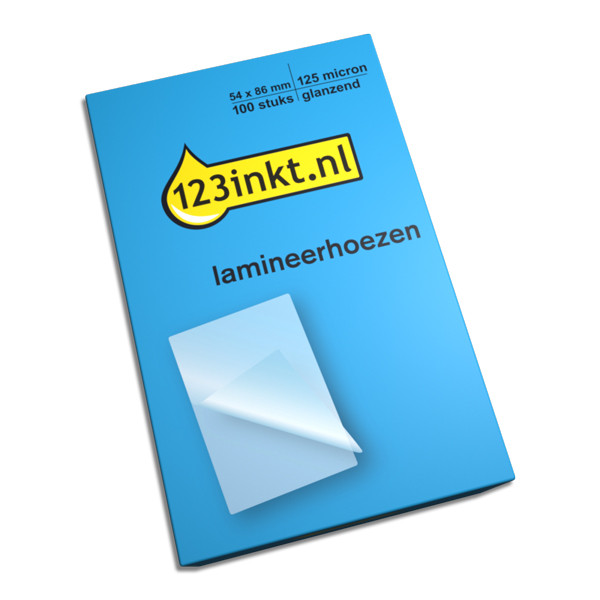 123inkt creditcard lamineerhoes 54 x 86 mm glanzend 2x125 micron (100 stuks) 33810C 3740300C 301132 - 1