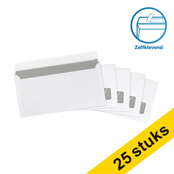 123inkt dienst envelop wit 110 x 220 mm - EA5/6 venster rechts zelfklevend (25 stuks) 123-202535-25 209389 RD-202535-25C 300915 - 1