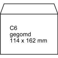 123inkt dienst envelop wit 114 x 162 mm - C6 gegomd (1000 stuks)