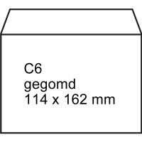 123inkt dienst envelop wit 114 x 162 mm - C6 gegomd (100 stuks) 123-201000-100 201000-100C 209022 300899