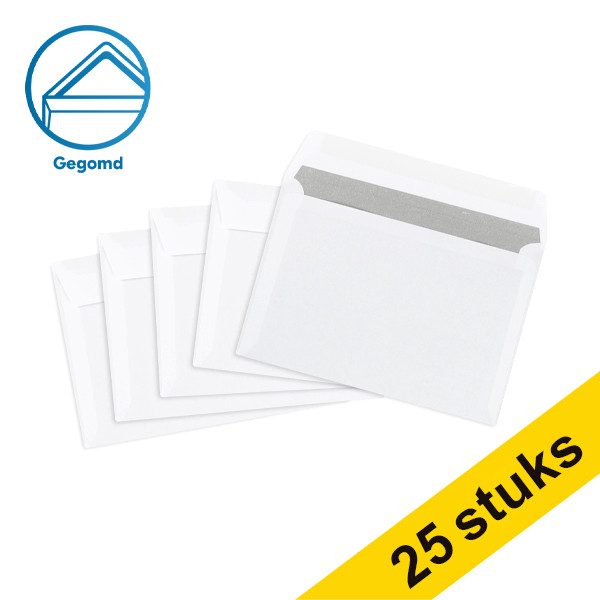 123inkt dienst envelop wit 114 x 162 mm - C6 gegomd (25 stuks) 123-201000-25 201000-25C 209020 300897 - 1