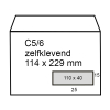123inkt dienst envelop wit 114 x 229 mm - C5/6 venster rechts zelfklevend (50 stuks)