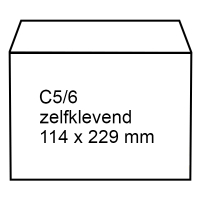 123inkt dienst envelop wit 114 x 229 mm - C5/6 zelfklevend (50 stuks) 123-201530-50 300917