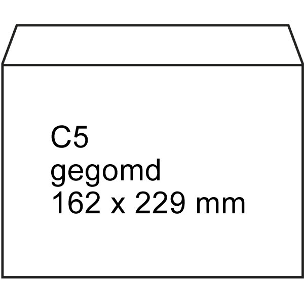 123inkt dienst envelop wit 162 x 229 mm - C5 gegomd (500 stuks) 123-201060 201060C 209044 88098965C 300925 - 1