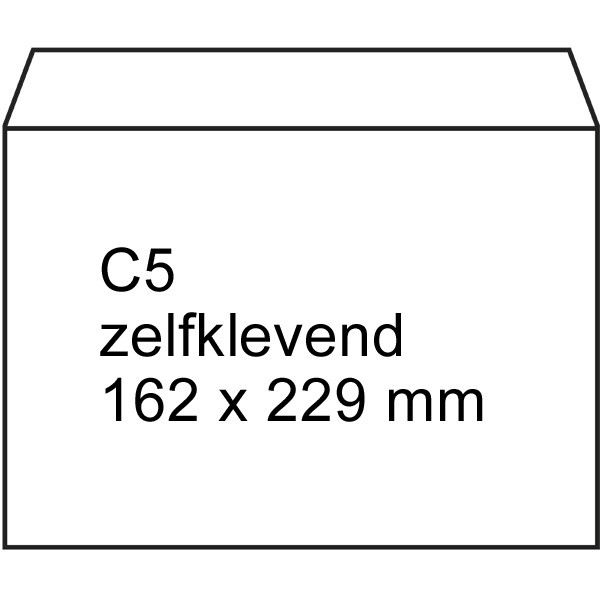 123inkt dienst envelop wit 162 x 229 mm - C5 zelfklevend (25 stuks) 123-201560-25 300926 - 1