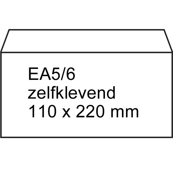 123inkt dienstenvelop wit 110 x 220 mm - EA5/6 zelfklevend (250 stuks) 302776 - 2