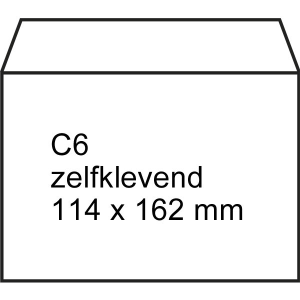 123inkt dienstenvelop wit 114 x 162 mm - C6 zelfklevend (1000 stuks) 302778 - 2