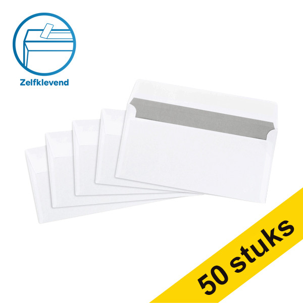 123inkt dienstenvelop wit 114 x 229 mm - C5/6 zelfklevend (50 stuks) 300917 - 1