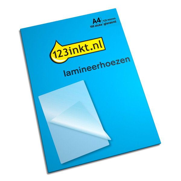 123inkt document lamineerhoes A4 glanzend 2x125 micron (100 stuks) 3200723C 3740482C 5307407C 74810000C 300257 - 1